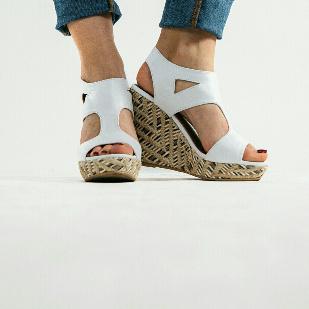 White Chevron Wedges